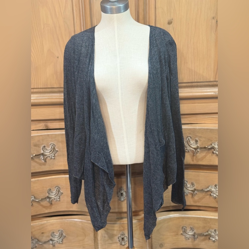 Velvet Women's Wool Blend Lightweight Draped Cardigan - Dark Gray